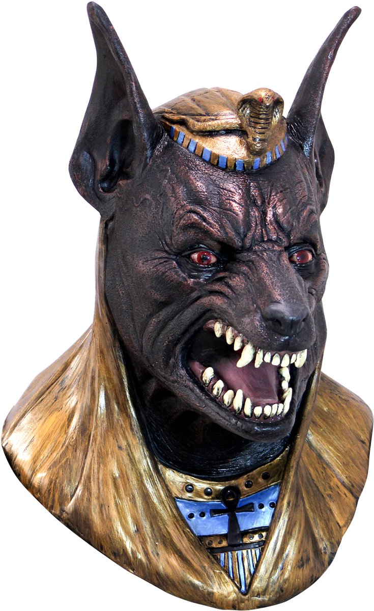 Ghoulish Hoofdmasker Anubis Latex Zwart/goud One-size
