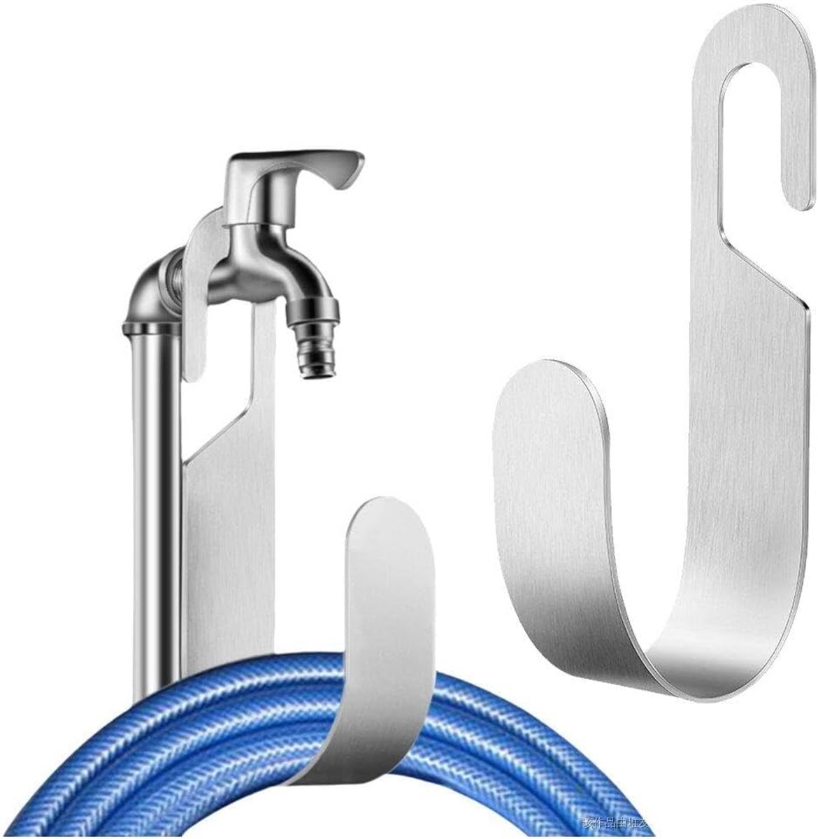 Tuinslanghanger, roestvrij stalen wandmontage waterslanghouder, hangend slangenrek, slangstandaard voor tuinslangkabels