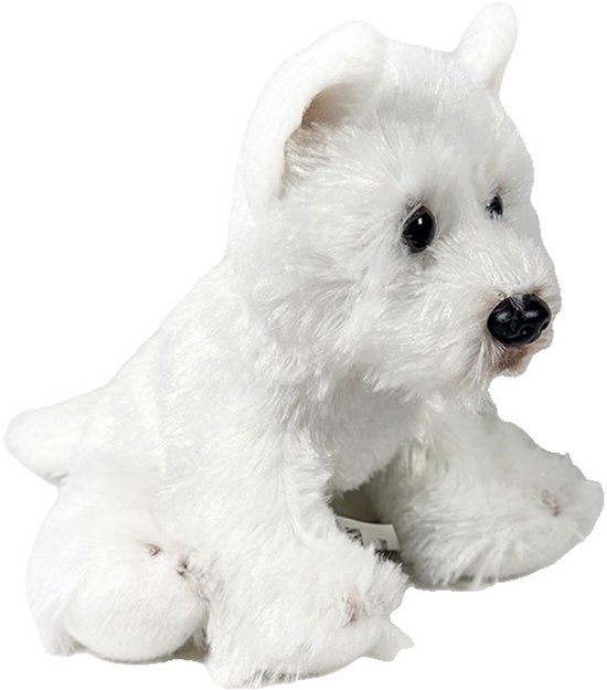 Peluche Westie Terrier Blanco Sentado 12 Cm - Bocalán - Regalo Solidario Para Bebés 0+ Meses