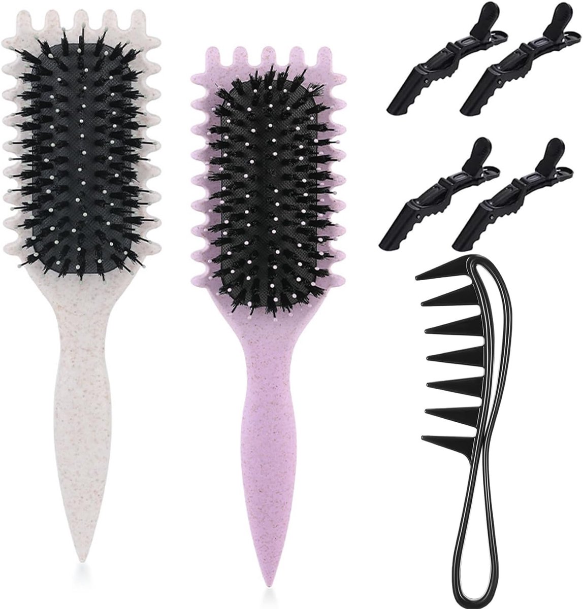 Bounce Curlborstel - krullend haar - haarstylingborstel - krulborstel - wildzwijnhaar - voor het vormen en definiëren van krullen voor vrouwen