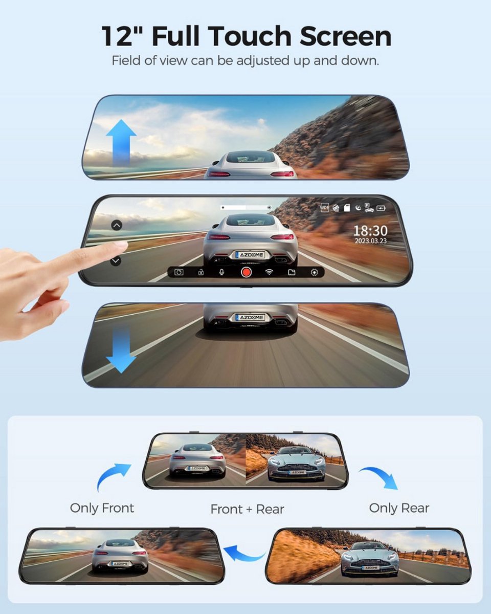 Dashcam voor auto voor en achter – Dual dashcam – Voor- en achtercamera – Autocamera – Full HD dashcam – Dashcam met nachtzicht – Dashcam met bewegingssensor – Groothoeklens – Parkeermodus – Loop recording – Dashcam met SD-kaart – foto 4