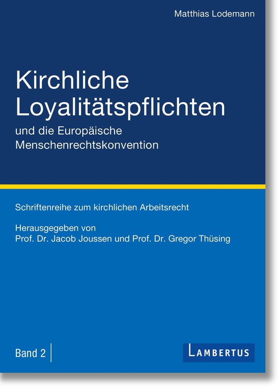 Schriftenreihe zum kirchlichen Arbeitsrecht 2 - Kirchliche L ... - cover