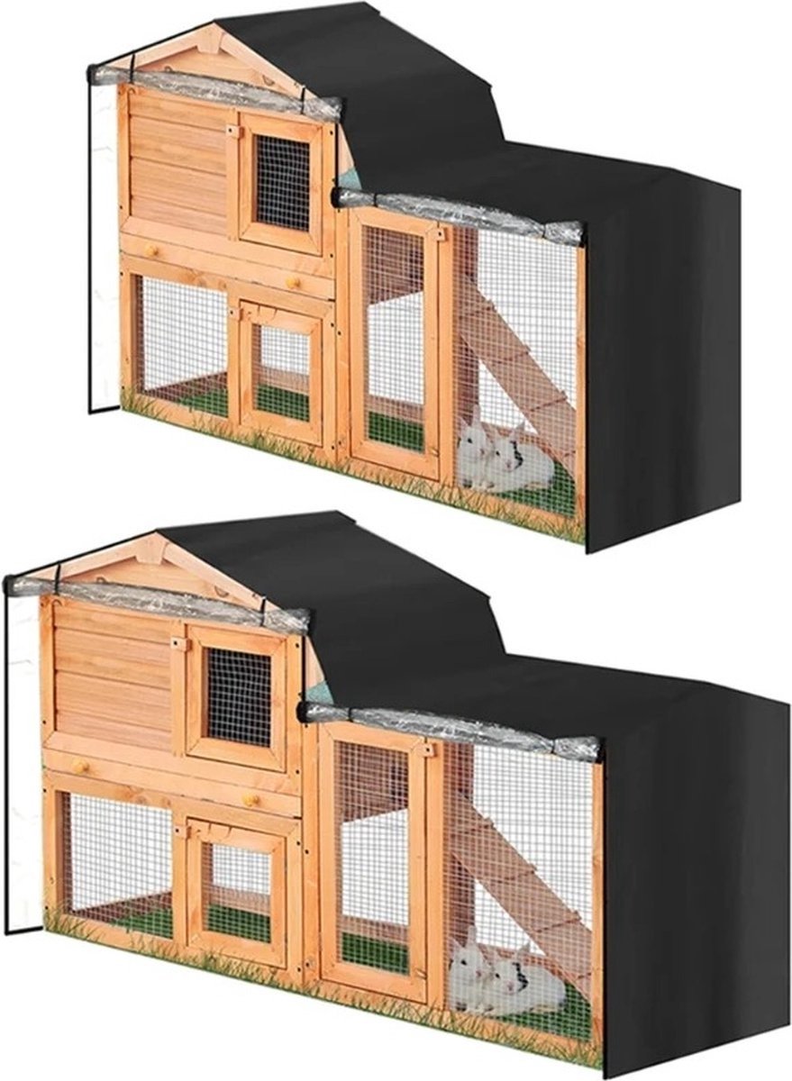 QPFO® Konijnenhok hoes – Waterdichte afdekhoes buitenhok – Zwart 180x52x86 cm QPFO® Konijnenhok hoes – Waterdichte afdekhoes buitenhok – Zwart 180x52x86 cm