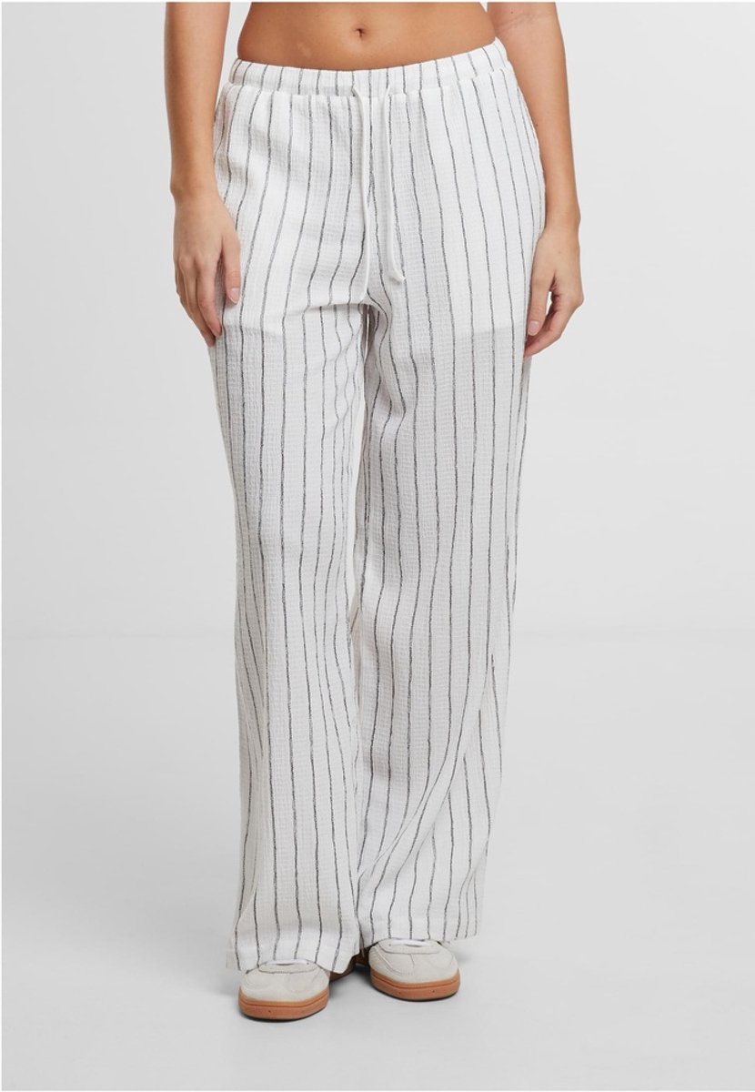 Urban Classics Structured Striped Relaxed Fit Wijde broek XS Gebroken Creme