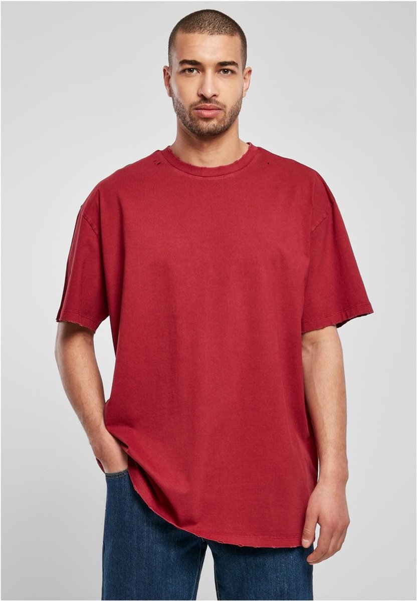 Urban Classics Oversized Distressed Heren T-shirt L Rood