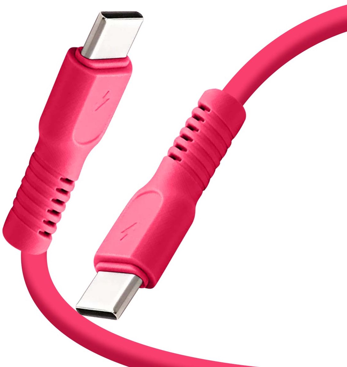 Forever, Oplaadkabel 3A en Sync USB-C naar USB-C 60W 1,8m, Rood
