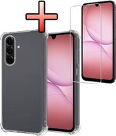 Hoesje - Met Screenprotector - Geschikt voor Samsung Galaxy A17 - Sterk & Shockproof - Siliconen Case - Back Cover - Telefoon Hoes - Shock Proof - Transparant