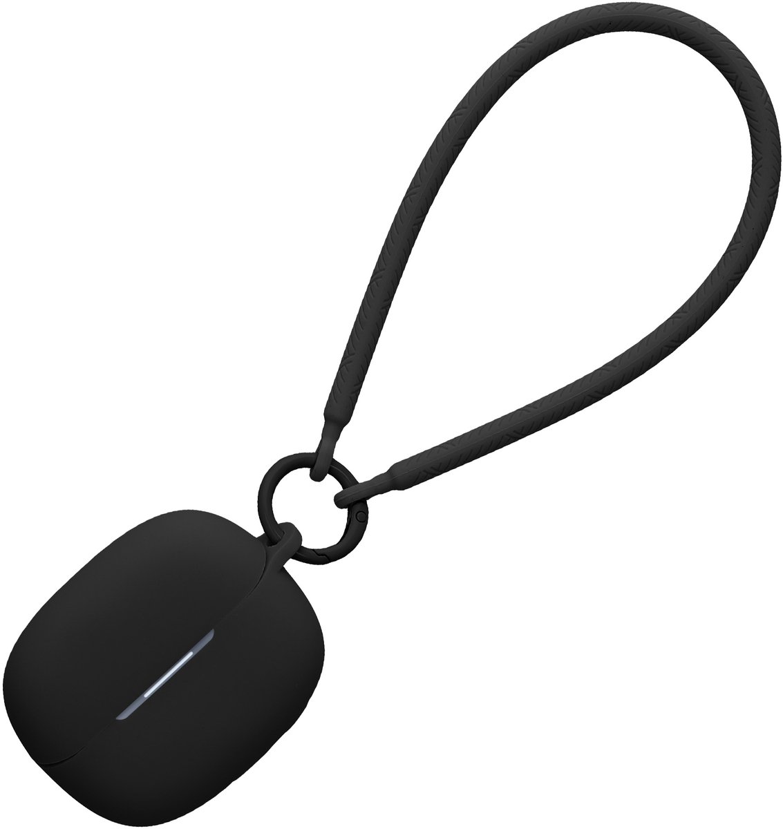 kwmobile oordopjes case geschikt voor Xiaomi Redmi Buds 6 Pro hoesje - Oortjes cover met handstrap - In-ear koptelefoon hoes - Silicone in zwart