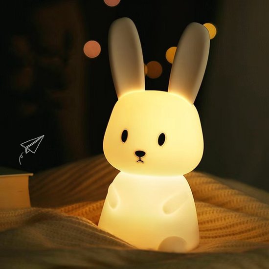 Konijn Baby Nachtlampje Touch 7 Kleuren USB Oplaadbaar Kan Worden Getimed Kindernachtlampje Deco Lamp Voor Kerstdecoratie Kinderkamer Verjaardagscadeau van Merkloos — afbeelding 2