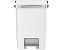 EKO - Hana 2 Pedaalemmer 25 liter - Plastic - wit - Prullenbak