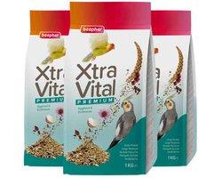 Beaphar XtraVital Grote Parkiet - 3 x 1 kg - Voordeelverpakking