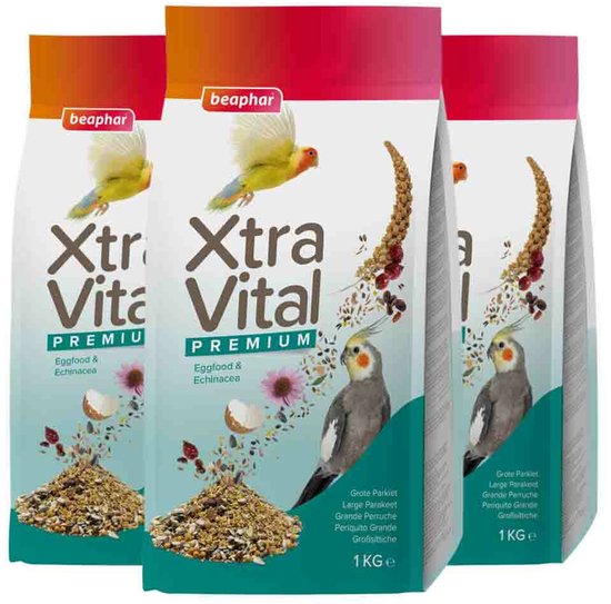 Beaphar XtraVital Grote Parkiet - 3 x 1 kg - Voordeelverpakking