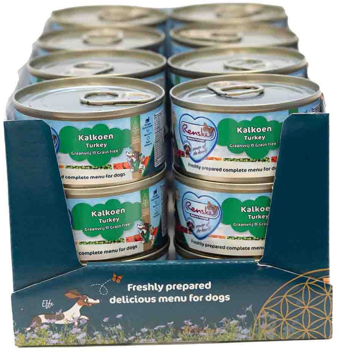 Renske kalkoen graanvrij hypoallergeen nat hondenvoer (blik 95 gr) 1 tray (24 x 95 g)