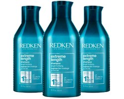 Redken - Extreme Length Shampoo - 3 x 300 ml - Voordeelverpakking