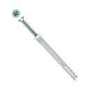 Witte slagplug met verzonken kop en metalen schroef, met de tekst N8x80.