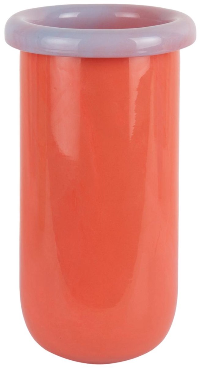 Present Time Vaas Plegado M - Oranje - 14x14x25.3cm - Glas - Modern - Bloemenvaas - Woondecoratie - Decoratieve vaas voor woonkamer of slaapkamer