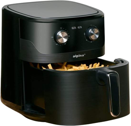 Alpina Airfryer XL Heteluchtfriteuse 6L Zwart 1600W - alpina - €69,98