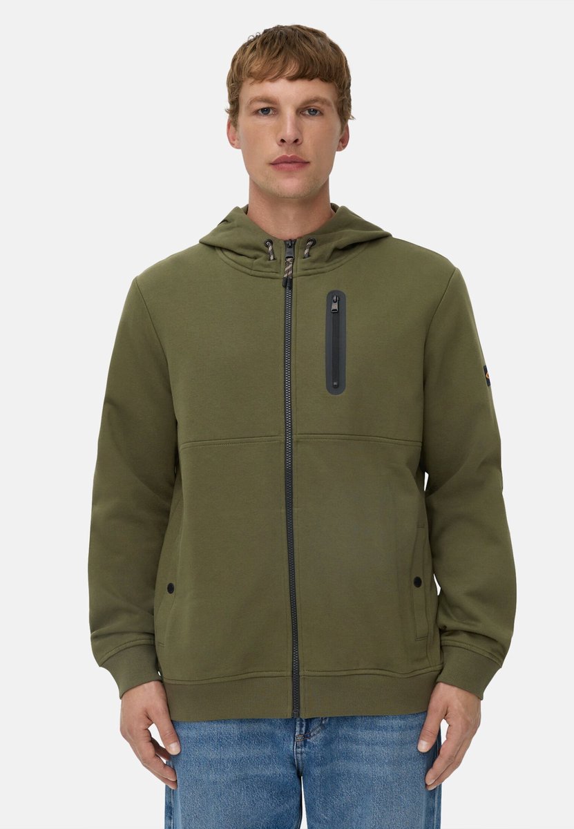 camel active Sweatjack met capuchon - Maat menswear-M - Bosgroen