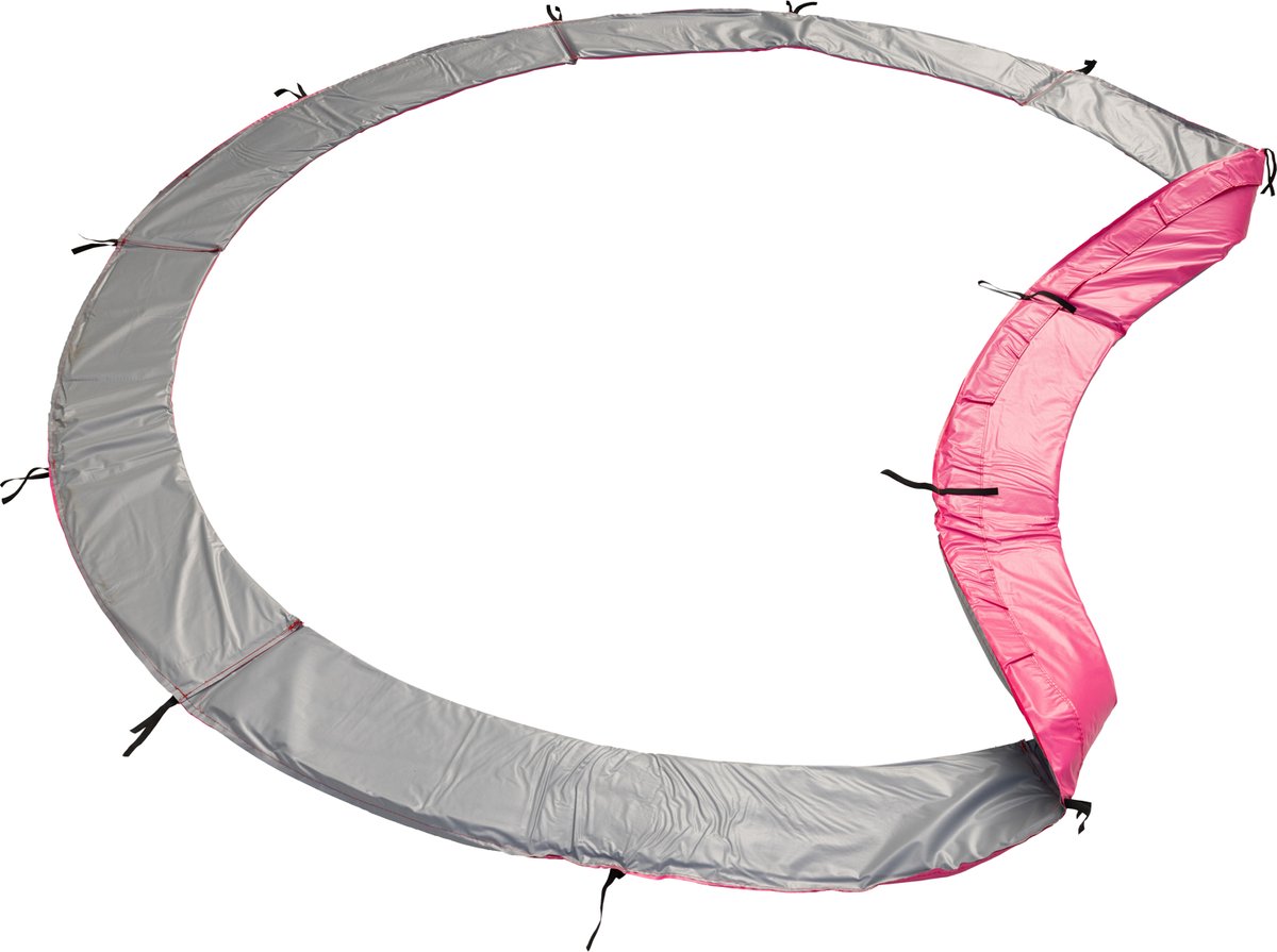 Premium Pack Trampoline 180cm omkeerbaar roze/grijs CAIRNS + net, ladder, hoes en verankeringsset