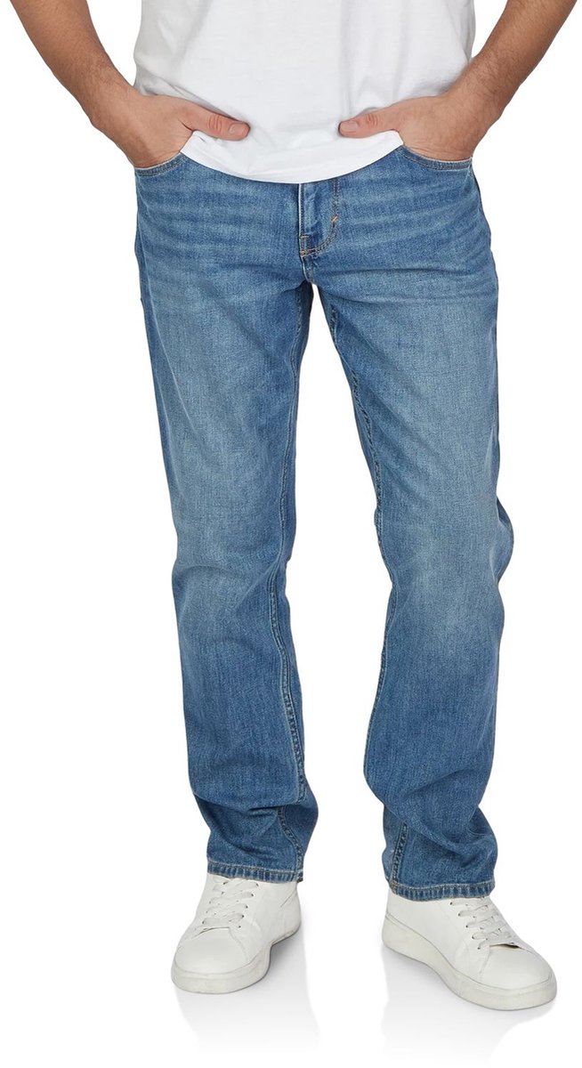 Tom Tailor Heren Jeans Broeken Josh slim Fit Blauw Volwassenen Stretch Spijkerbroek