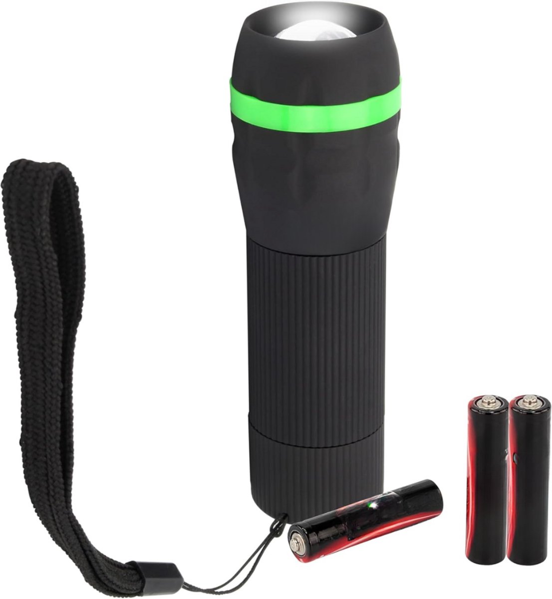 SCH® Zaklamp op batterijen - Zaklamp - Zaklampen - Zwart - 11cm x 4cm x 4cm