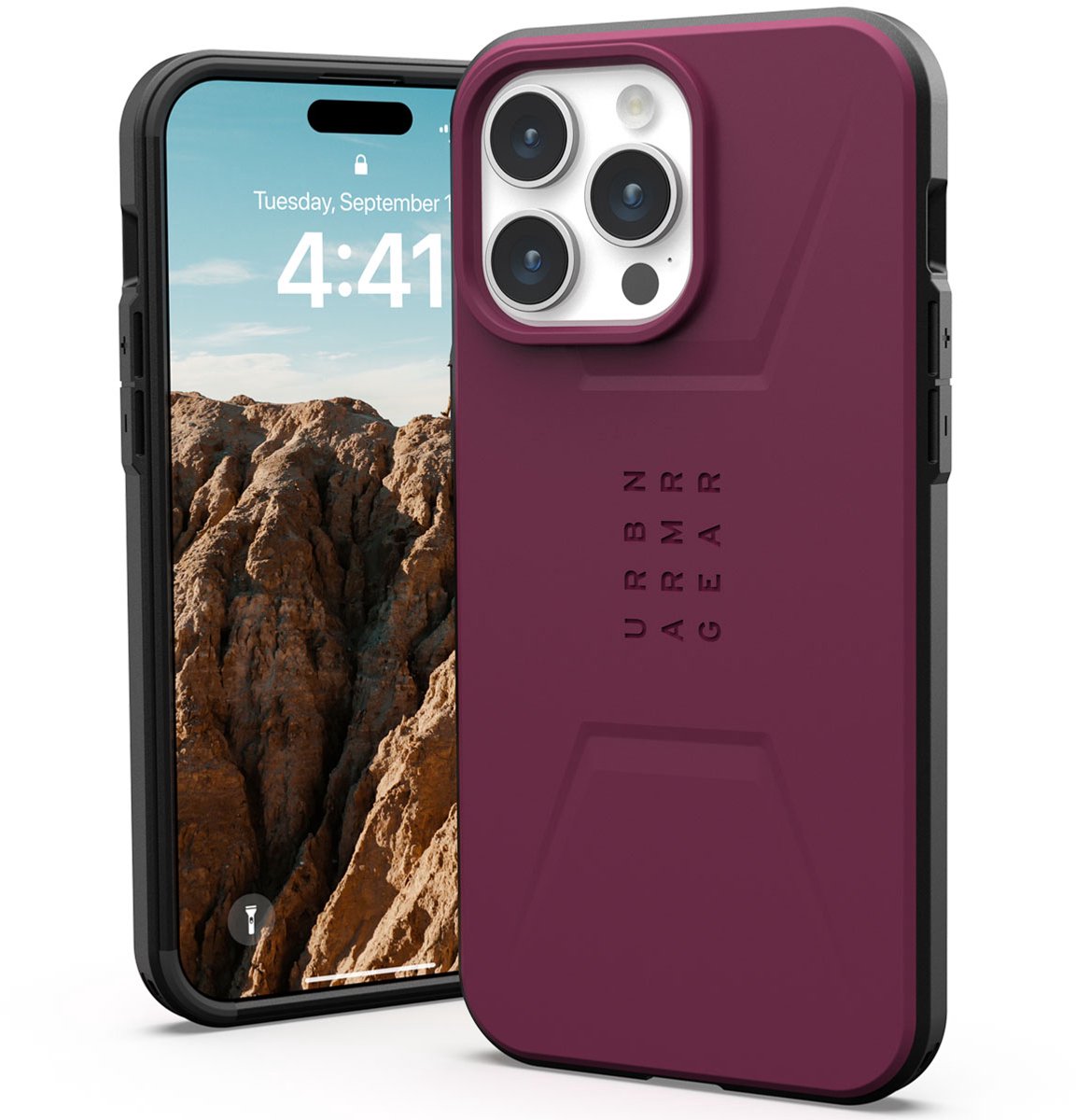 UAG - Civilian Mag iPhone 15 Pro Max Hoesje - bordeaux rood