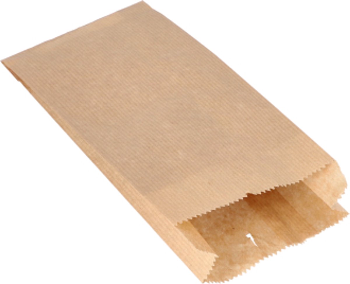 Image of 1000 Papieren zakken aaneengeregen Papier (kraft) 21 cm x 10 cm x 5 cm bruin inhoud 0,5 kg