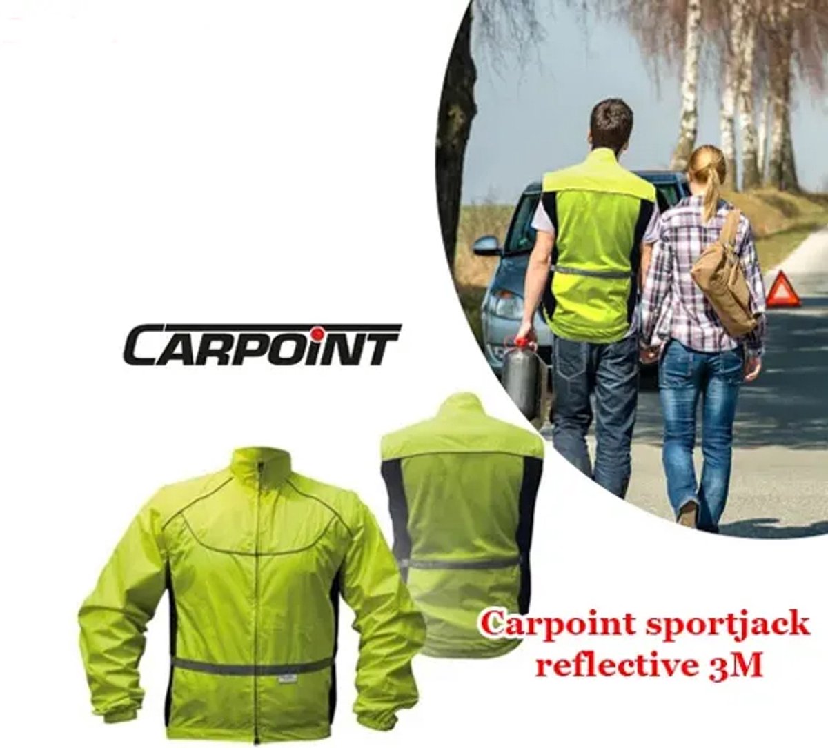 Carpoint Sportjack Reflecterend 3M - Afritsbare Mouwen - L