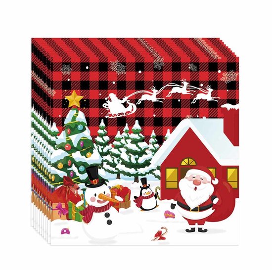 Kerst Tafeldecoratie Set - feestserviesset - Kerst Serviesset - 24 stuks ( bekers, rietjes, borden (ø 18 cm), servetten )& 1 tafelkleed (137x274 cm) - Feestelijke kersttafel versiering van Merkloos — afbeelding 5