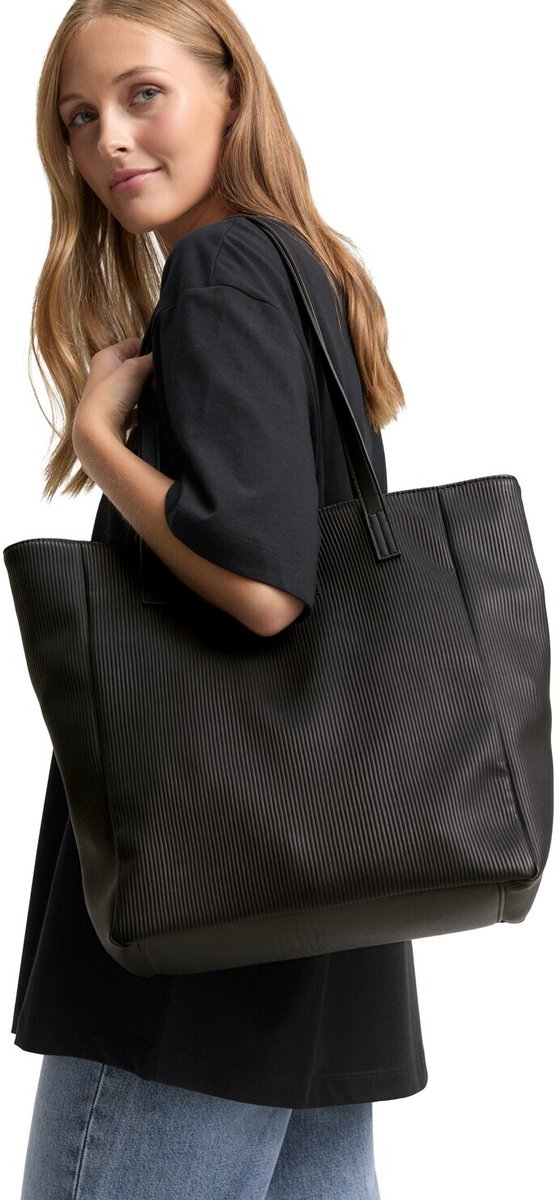 TOM TAILOR shopper schoudertas Arona Cord Shopper No Zip Black zwart