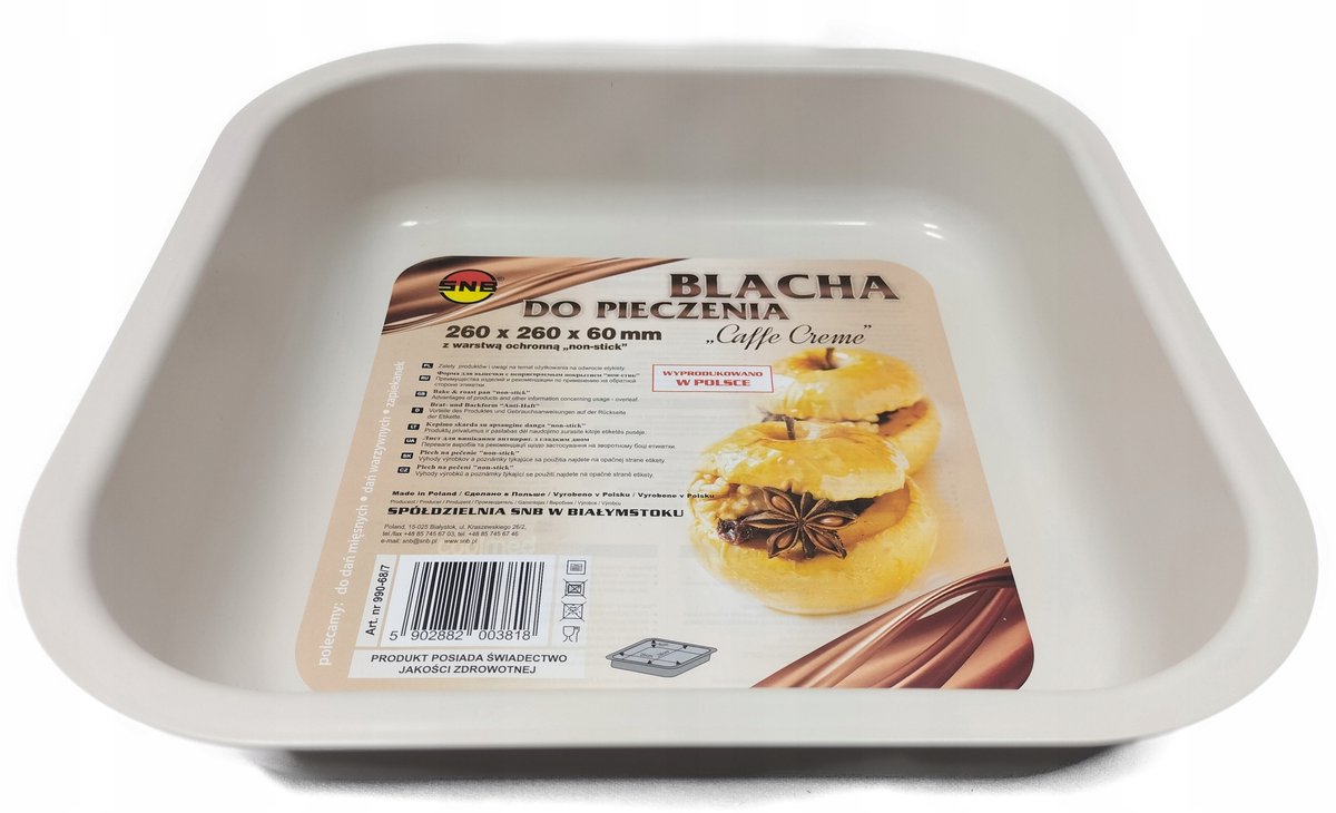 SNB Bakplaat 26x26cm met Anti-aanbaklaag - Brons/Wit