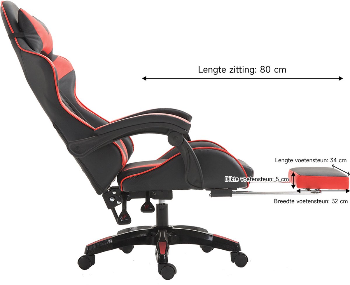 Gotagee Ergonomische Gamestoel met Lendensteun en Ligfunctie - afbeelding 3