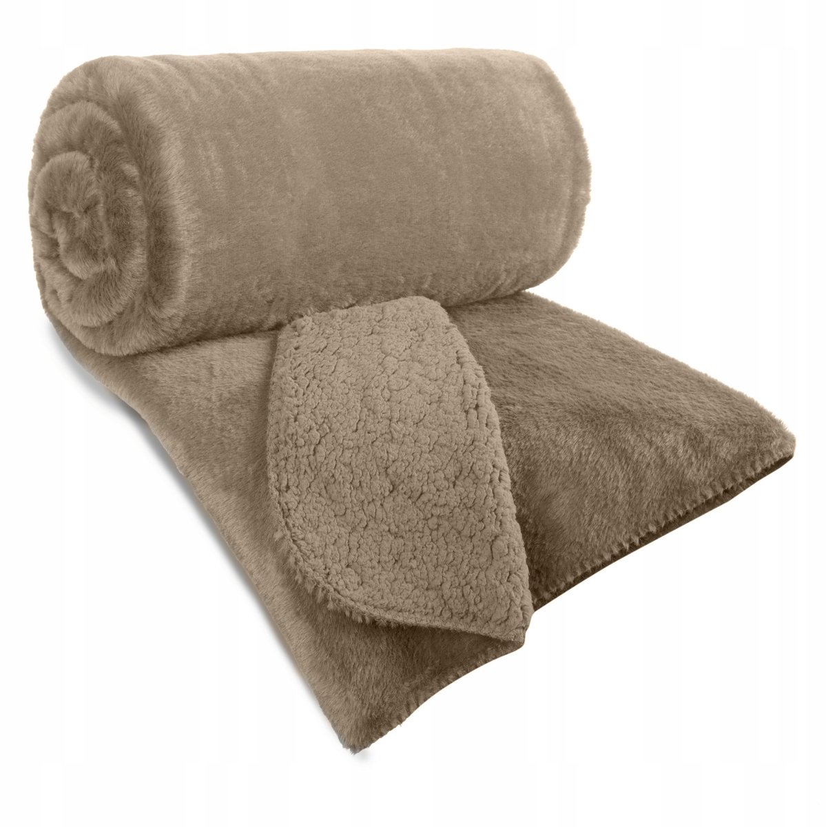 Eurofirany NINA Plaid 170x210 cm - Luxe Beige Pluche Dekentje voor Bank & Bed
