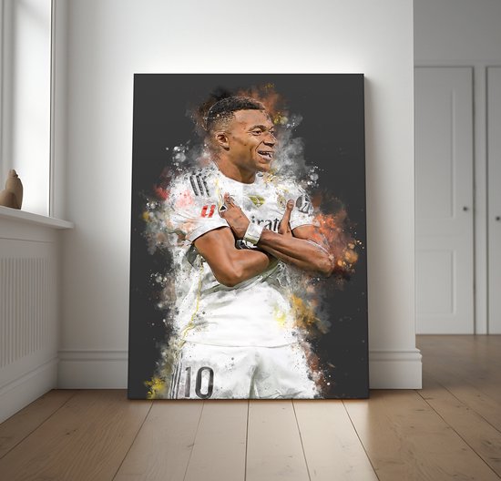 Mbappe poster - Voetbal wanddecoratie Kylian Mbappe - A1 poster - 59.4x84 cm - Semi glossy fotopapier - Voetbal fan poster - Unieke poster cadeau voor een echte voetbalfan