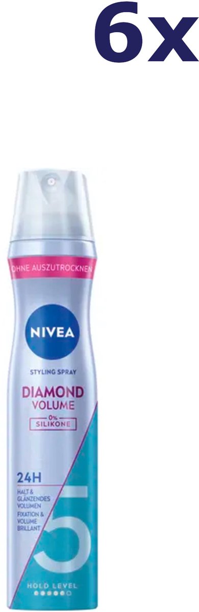 6x Nivea Haarlak nr. 5 Diamond Volume 250 ml