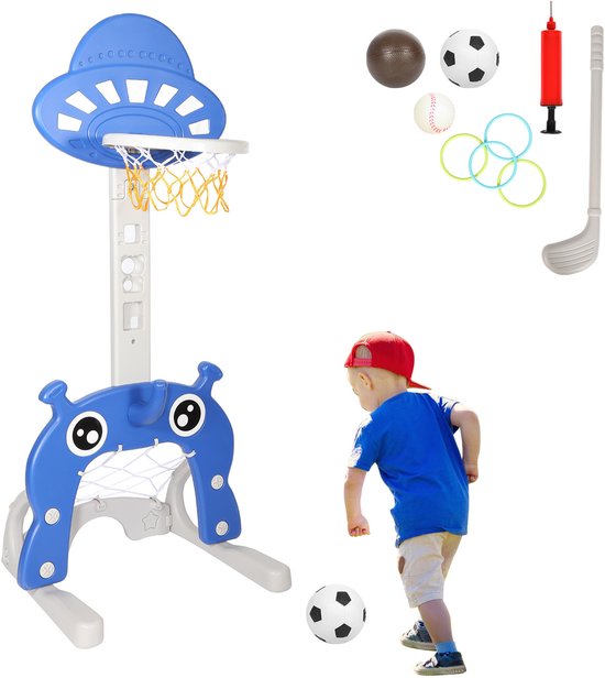 hoopyosms 3 en 1 Panier de Basket Enfant - Hauteur Réglable avec But de Football et Lancer d'Anneaux, Mini Panier de Basket, Intérieur et Extérieur, pour Tout-Petits, Gris hoopyosms 3 en 1 Panier de Basket Enfant - Hauteur Réglable avec But de Football et Lancer d'Anneaux, Mini Panier de Basket, Intérieur et Extérieur, pour Tout-Petits, Gris