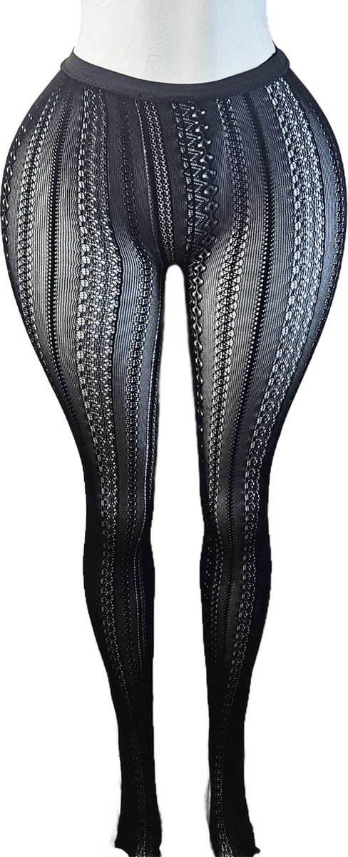 BamBella ® - Panty -Onesize - gaas maillot dunne pantys Dames - Onesize - lingerie van kant zwart