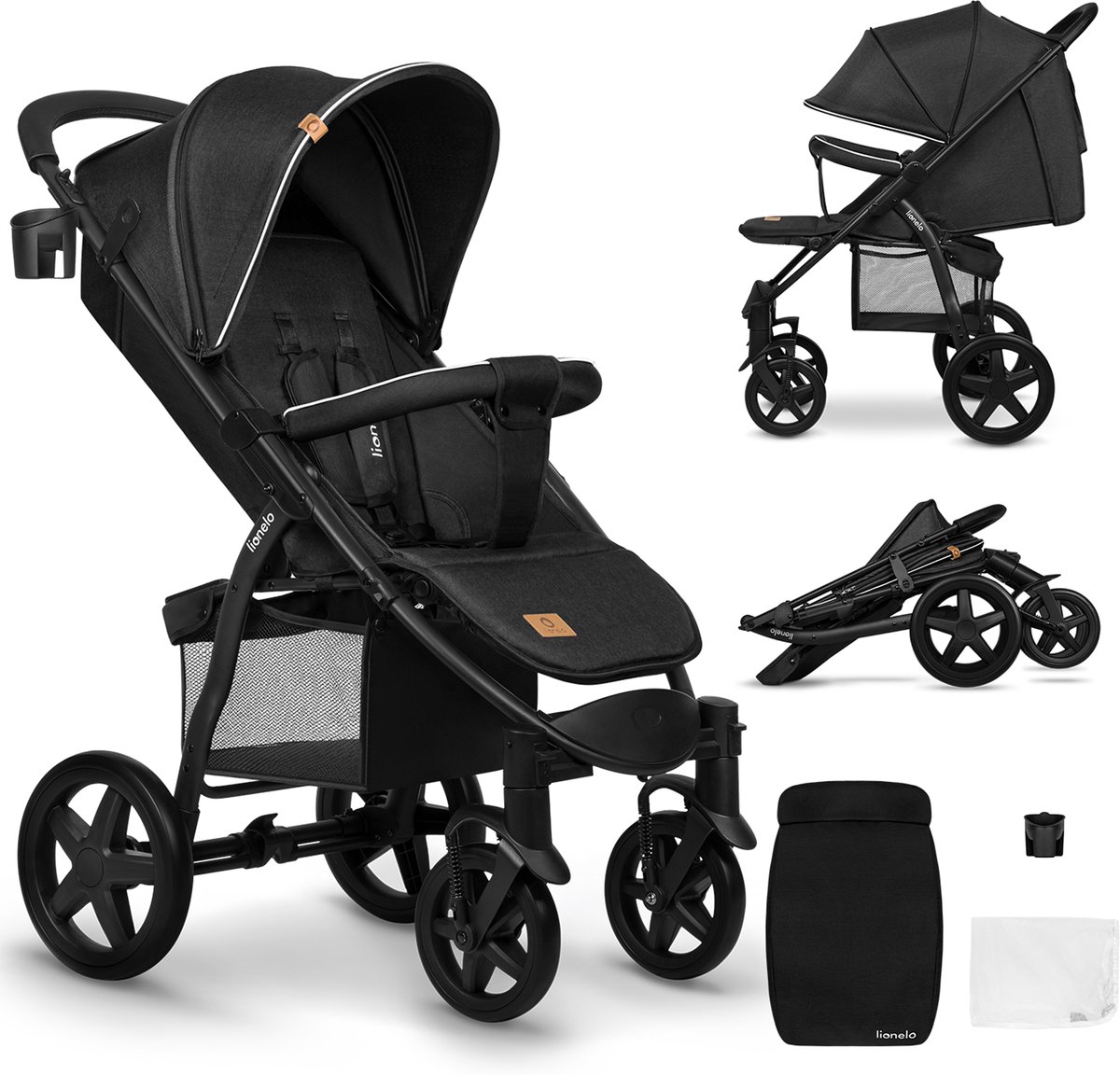 lionelo Buggy Annet Plus Black Carbon