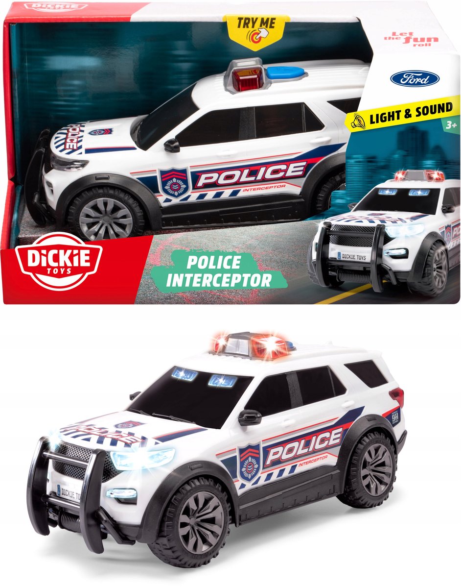 Dickie Ford Interceptor Politieauto met Licht & Geluid
