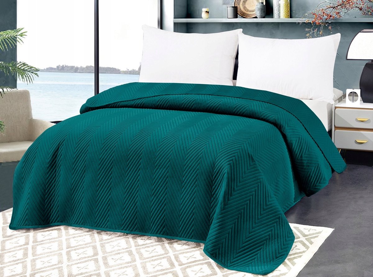 Velours sprei 200x220cm - Morsblauw