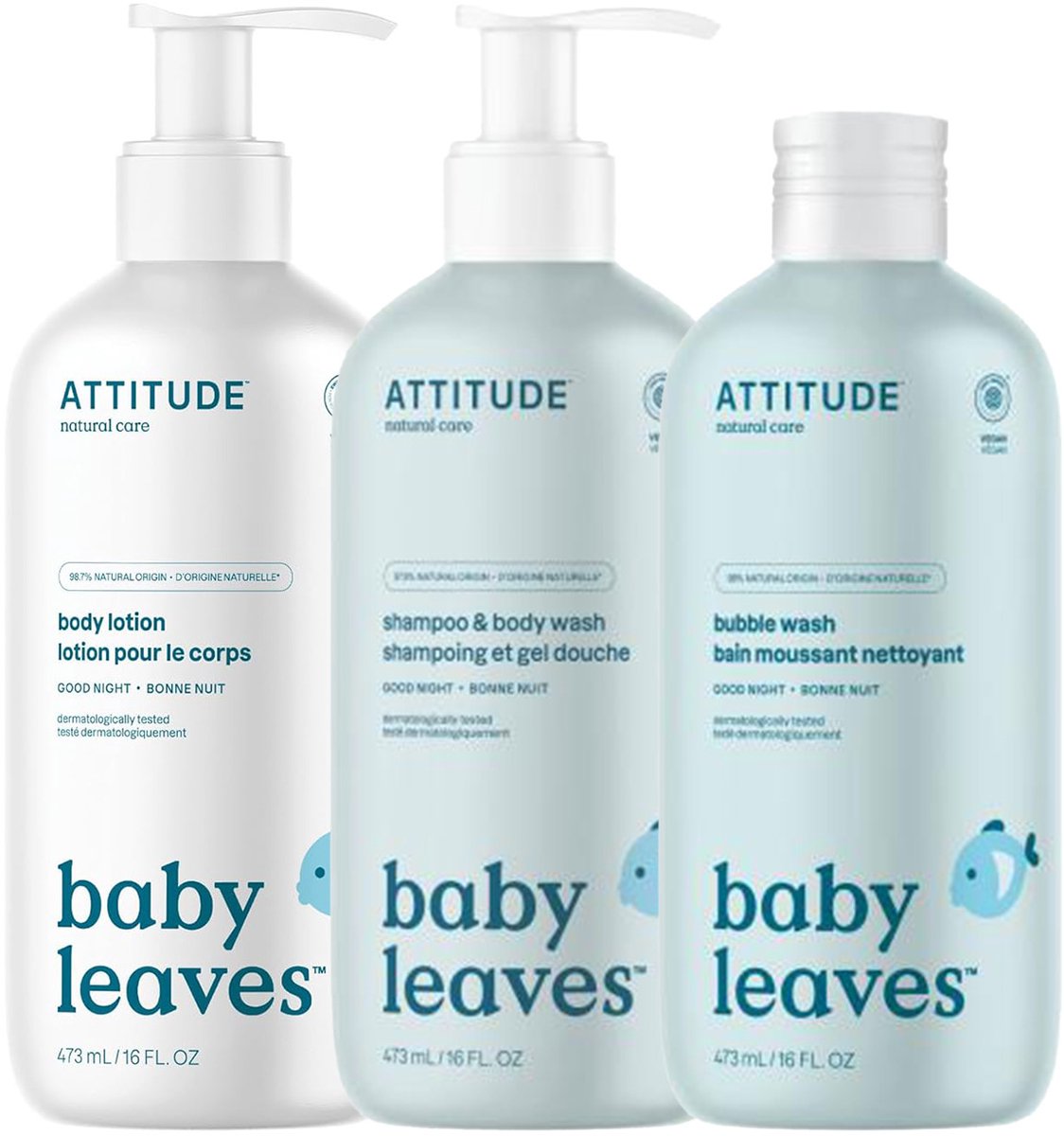 ATTITUDE Good Night Bundel - Baby Leaves ECO - duurzaam