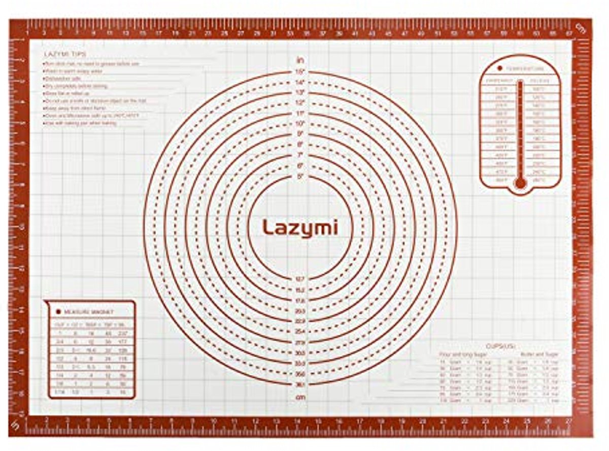 Grote Antislip Siliconen Deegmat - 71 x 51 cm - Multifunctionele Bakmat voor Pizza, Brood en Taart - BPA-Vrij