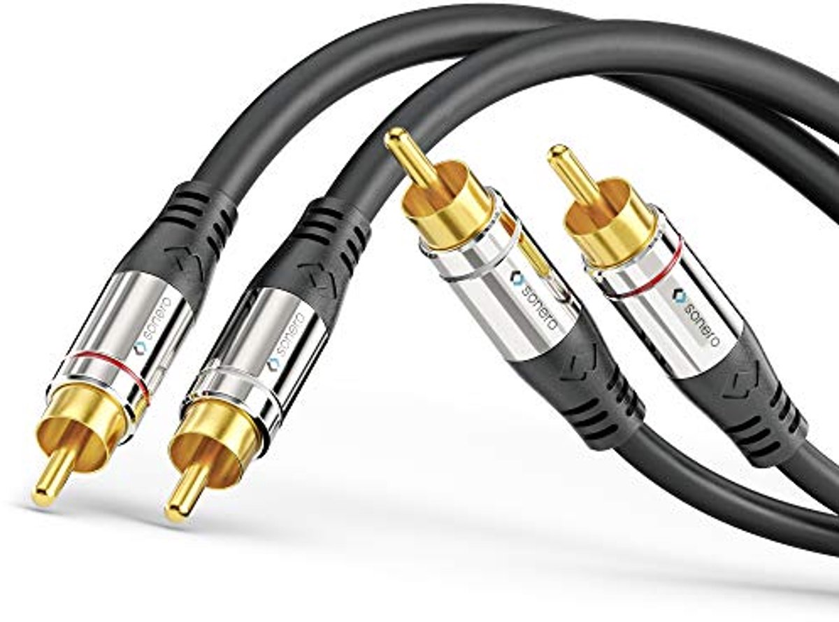 Premium 12,5 m RCA-kabel voor subwoofer en hifi-installatie