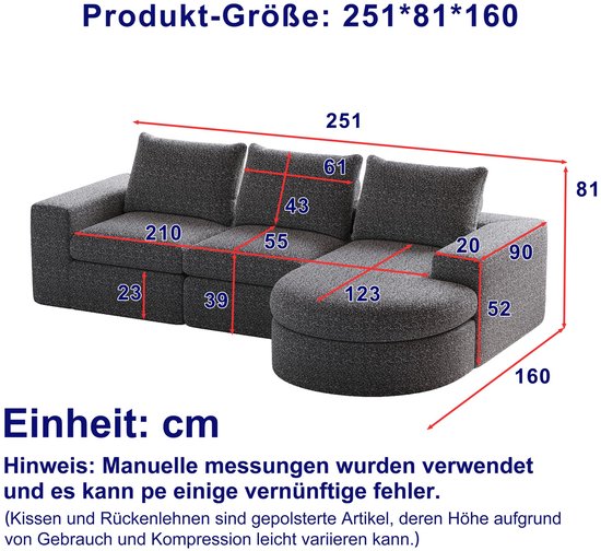 Sweiko Grote U-vormige Bank - Chenille Stof - Dubbele Chaise Longue Metalen Poten Met 4 Kussens Roze