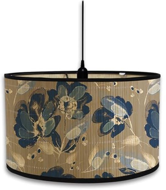 Vintage melkwitte lampenkap met viooltjes - Malle Peer