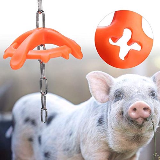 Wear-resistant bite toy, durable with long metal chain Farm Food Toy, for piglets — afbeelding 5