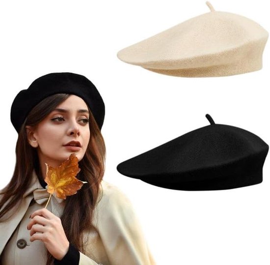 Vrouwen Klassieke Franse Artiest Baret Vrouwen Nieuwe Effen Kleur Verstelbare Wollen Baret Wol Warme Hoed In Herfst En Winter Katoen, H, One size