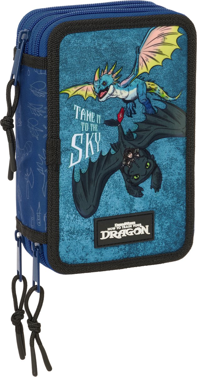 Hoe Tem je een Draak Gevuld etui Sky - 37 stuks - 19.5 x 12.5 x 5.5 cm - Polyester
