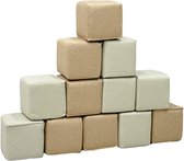 Sunny Dely Foam Stapelblokken – Zachte Foam Speelblokken – Foamblokken 12-delig - Beige en Groen – Montessori Speelgoed – Softplay - Vanaf 6 maanden – Veilig Spelen