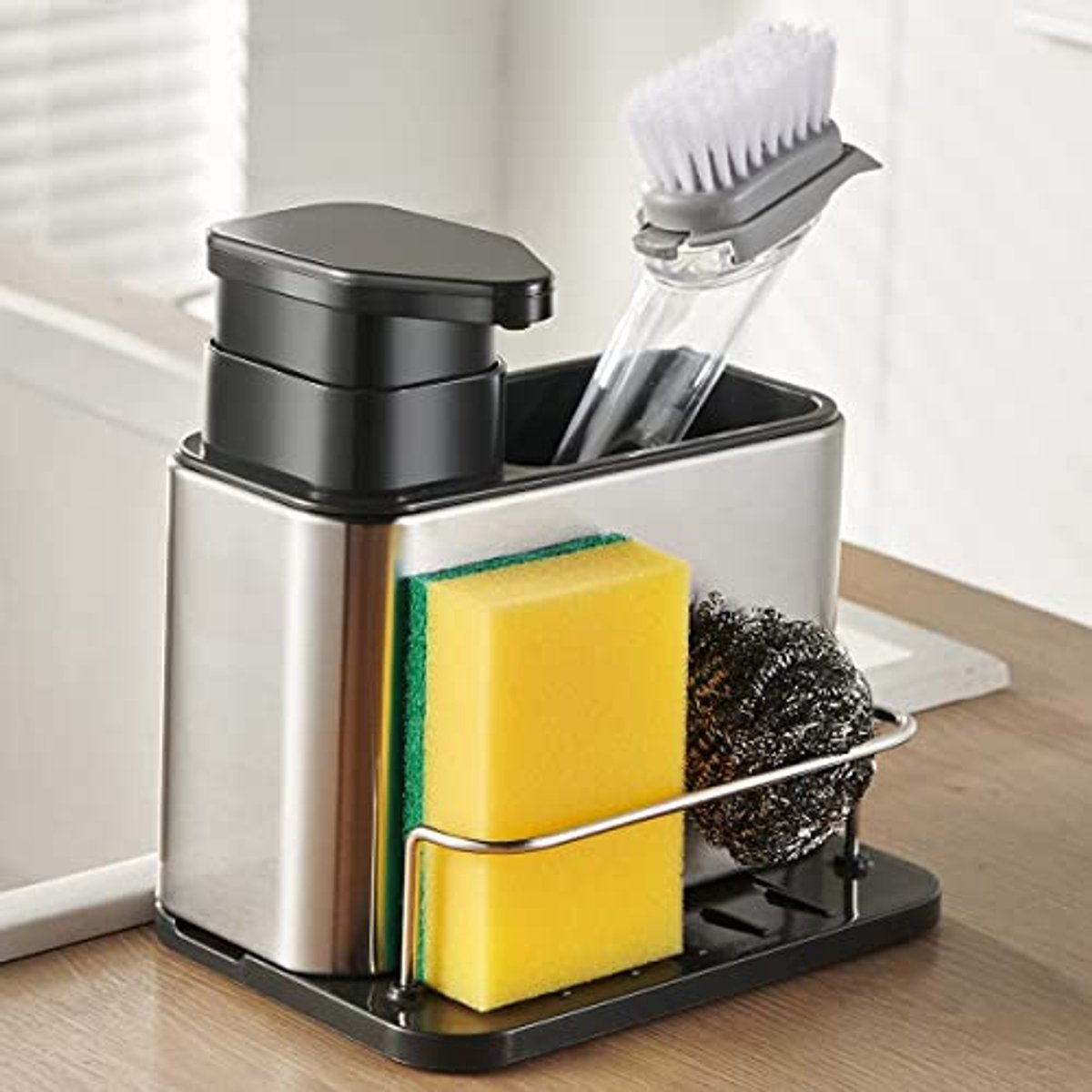 Sponshouder Organizer en Afwasmiddel Pomp Dispenser voor Aanrecht